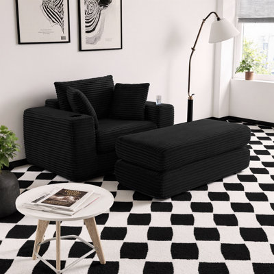 Méridienne désossée 3-en-1 Ultra-Comfy: canapé-lit en forme de nuage et fauteuil-lit peu encombrant pour le salon, la chambre à coucher ou un appartement