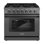 Cosmo 36 po Collection Haven Pi. Cuisinière à gaz, 6 brûleurs, four à convection, boutons à DEL, tiroir de rangement, noir mat