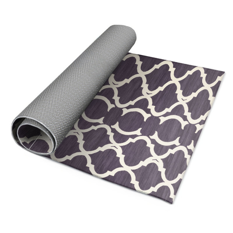 Tapis mauve intérieur et extérieur Trellis, Rectangle 9 pi x 12 pi