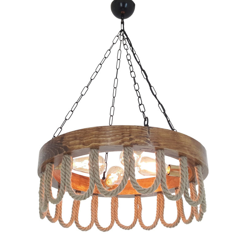 Gilchrist 4 - Light Waggon Wheel Chandelier