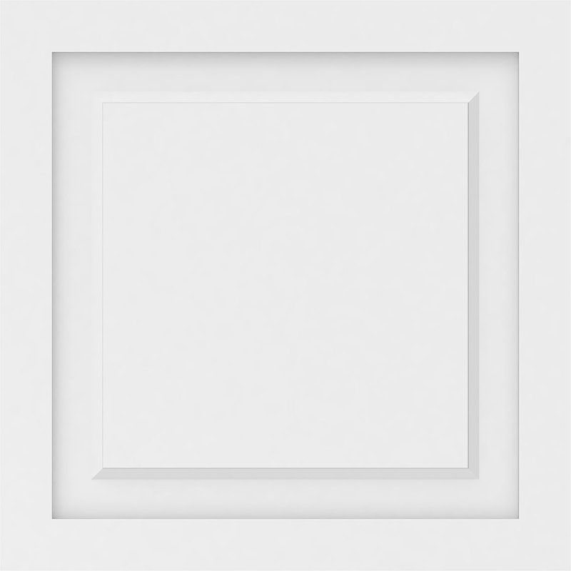 Panneau mural Harrison 3D en blanc, H 22 po x l 22 po x P 0,63 po