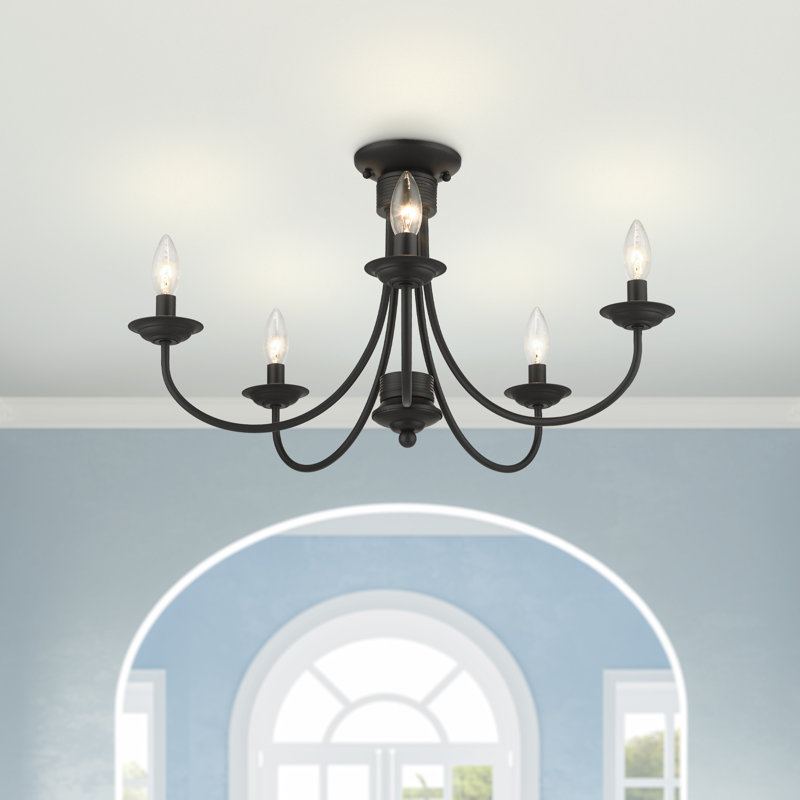 Easton Semi Flush Mount, Black