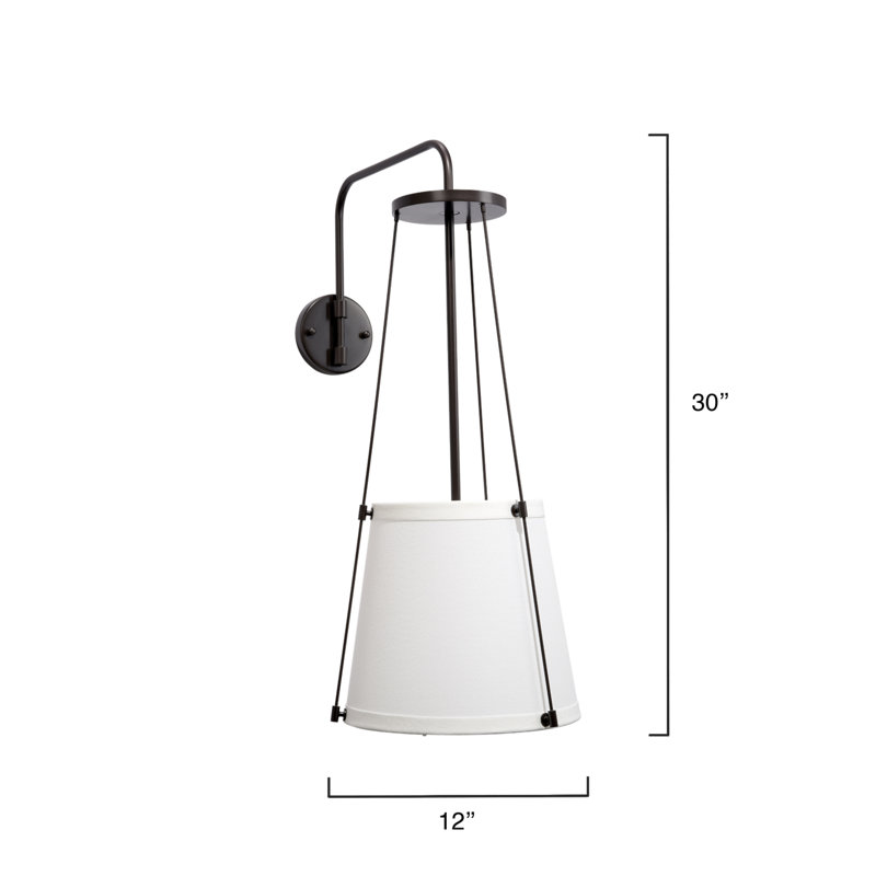 Elegance in Bronze Oil-Rubbed Sconce with Off-White Linen Shade