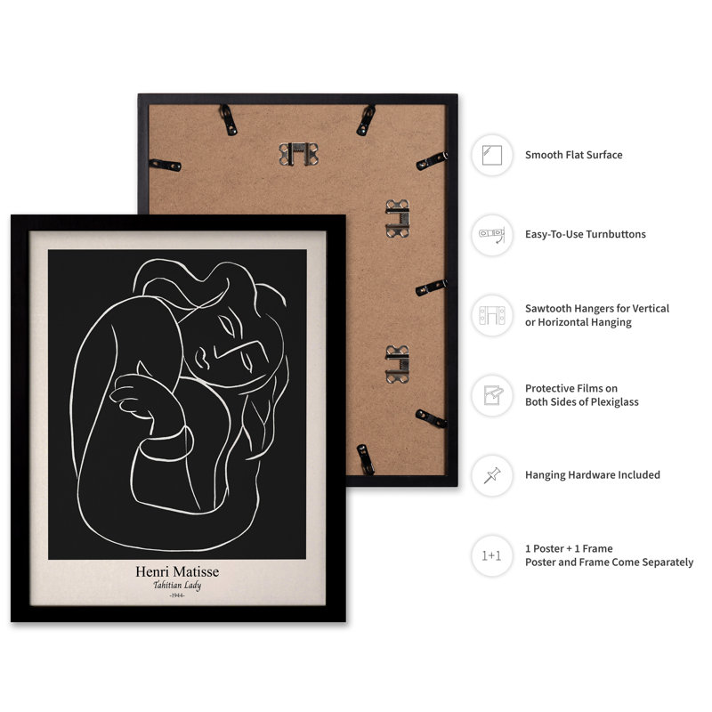 Henri Matisse - Dame de Tahiti, Black Framed, Poster, 16"H x 20"W