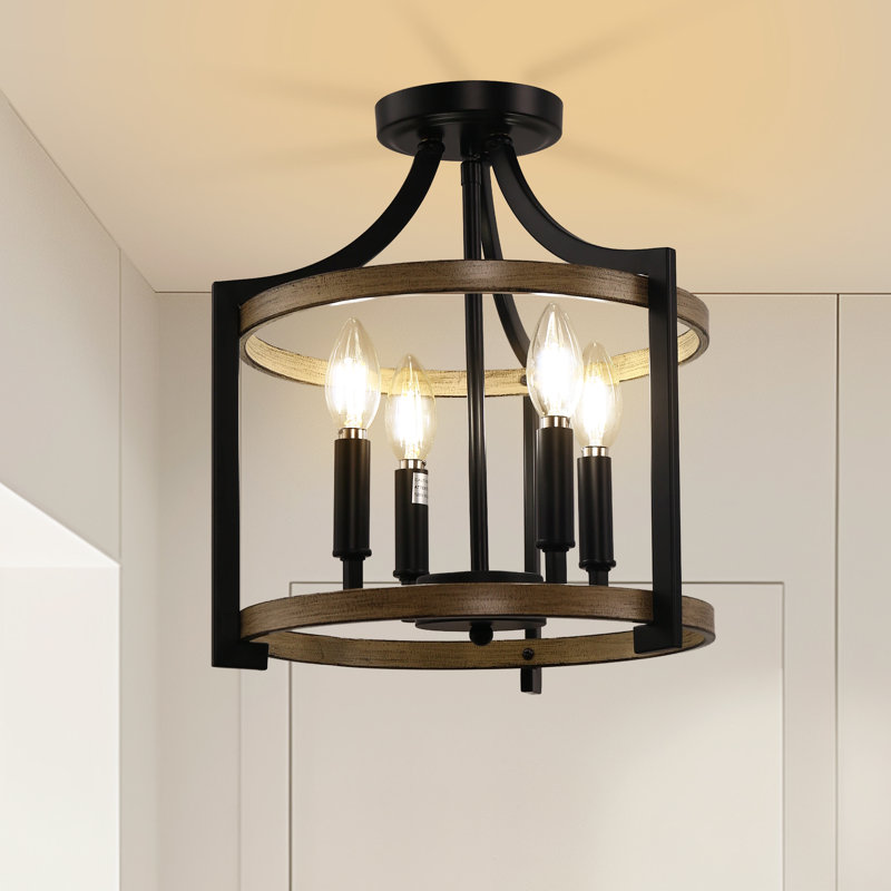 Hallvard Semi Flush Mount, Gold