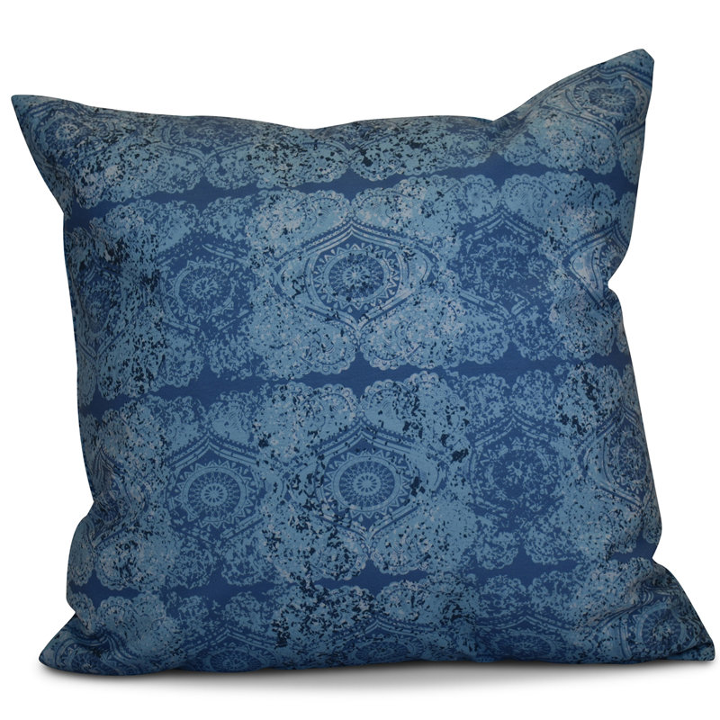 Housse et insert de coussin carré extérieur HH Revival Patina, Bleu, H 18 po x l 18 po x p 2 po