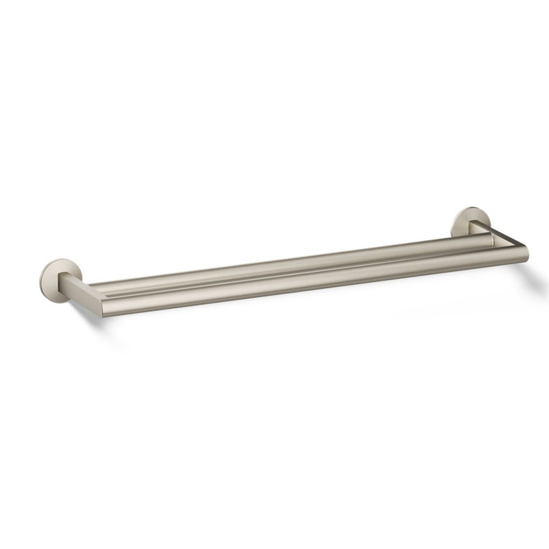 Porte-serviettes double Components ™, Nickel brossé éclatant