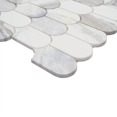 Linarra Scale 12 in. x 12 in. Polished Marble Mosaic Floor and Wall Tile
