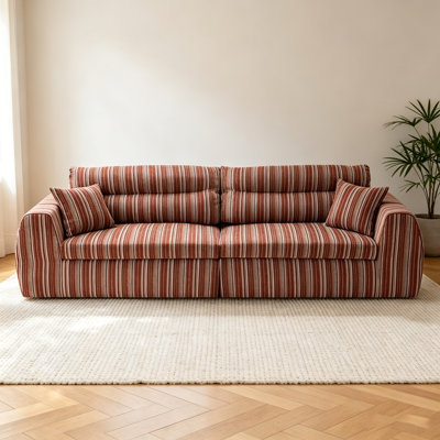 Woven Chenille Striped Compression Sofa