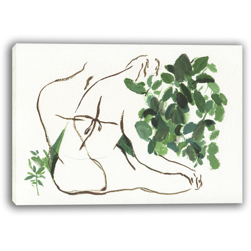 Verdant Line Art Wrapped Canvas Print, 32" H x 48" W x 1.5" D