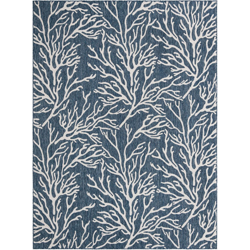 Tapis bleu contemporain Azilynn, Rectangle 9 pi x 12 pi