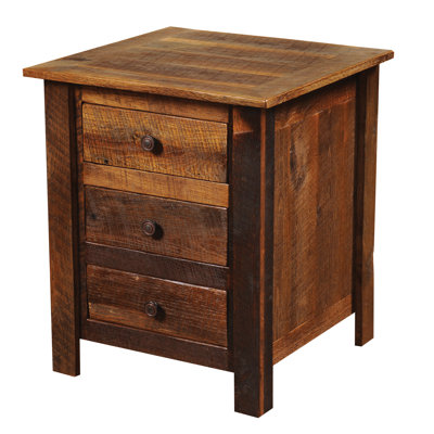 Fireside Lodge Barnwood Three Drawer Nightstand
