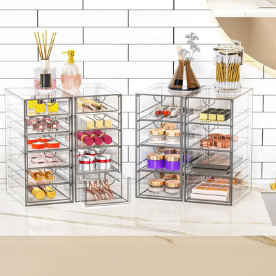 Acrylic Makeup Organizer with 19 Drawers,Storage Drawer Organizer | Bathroom Organizers and Storage