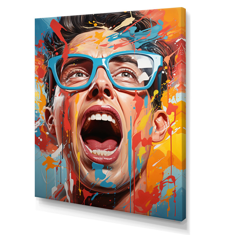 Pop Art Selfportrait III - reproduction d'art moderne sur toile, H 32 po x l 24 po x P 1 po, Toile tendue