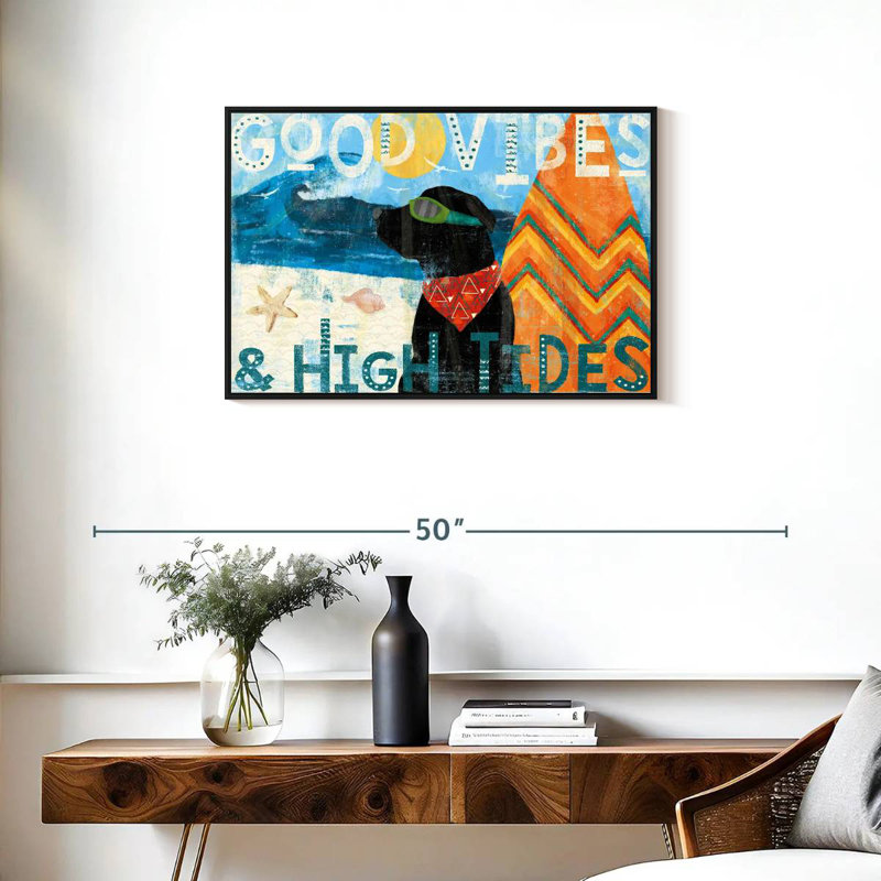 Good Vibes II, Cadre flottant noir, 31 po x 21 po