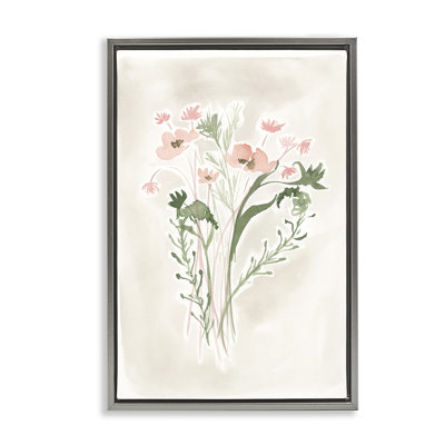 Toile flottante encadrée Soft Organic Florals par Lucille Price