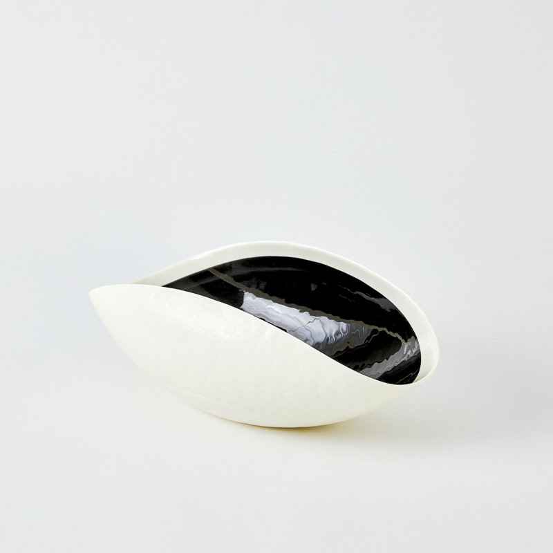 Handmade Glass Decorative Bowl, 6" H x 16" W x 9.5" D