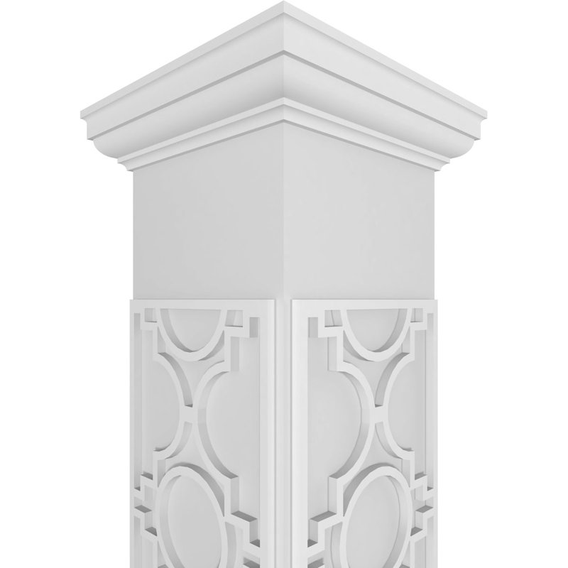 Gypse carré non effilé avec colonne toscane et base toscane, H 96 po x l 7,625 po x P 7,625 po