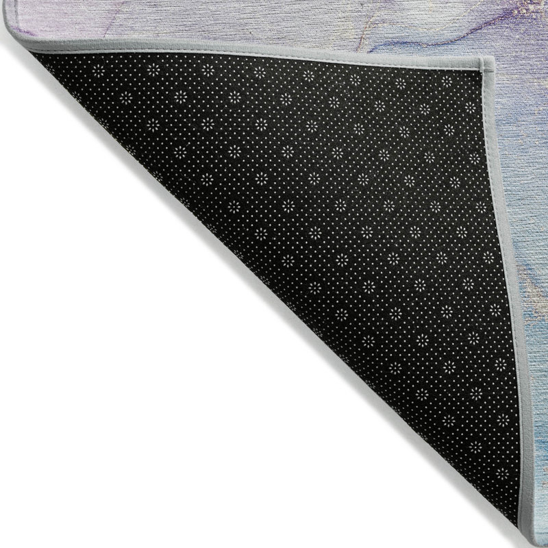 Tapis intérieur lavable abstrait 10 pi x 14 pi mauve