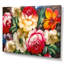 «Vintage Vibrant Red & Yellow Flower Still Life», reproduction sur toile flottante-1099159264-1099159259