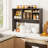 Computer Desktop Bookcase Countertop Storage Bookshelf Organizer with 4 Cubbies Coffee-1656273401