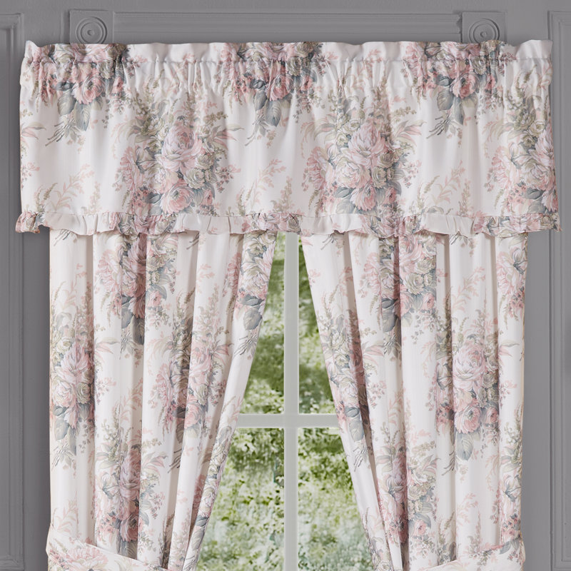 Cantonnière droite 72 "Estelle, Blanc / gris / minéral