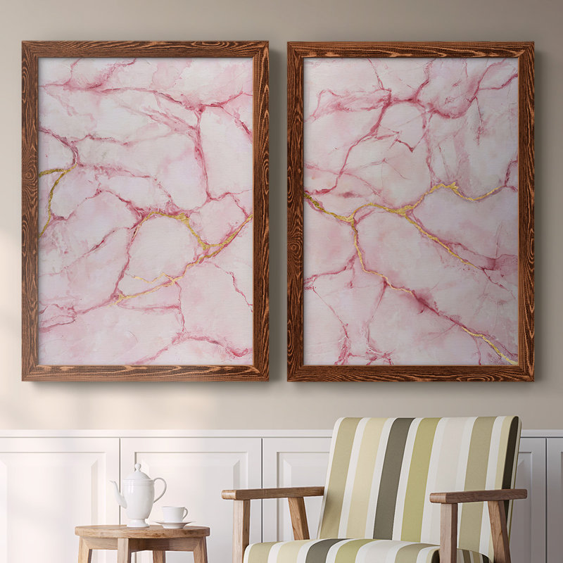 «Rose Marble I», reproduction de photo sur toile 2 pièces, Érable, H 31,5 po x l 88 po x P 1,5 po