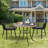 35'' Outdoor Dining Table For 4 People, Round Wicker Patio Side Table With Tempered Glass Tabletop & Durable Iron Frame, All-weather For Patio, Balcony, Poolside, Black
