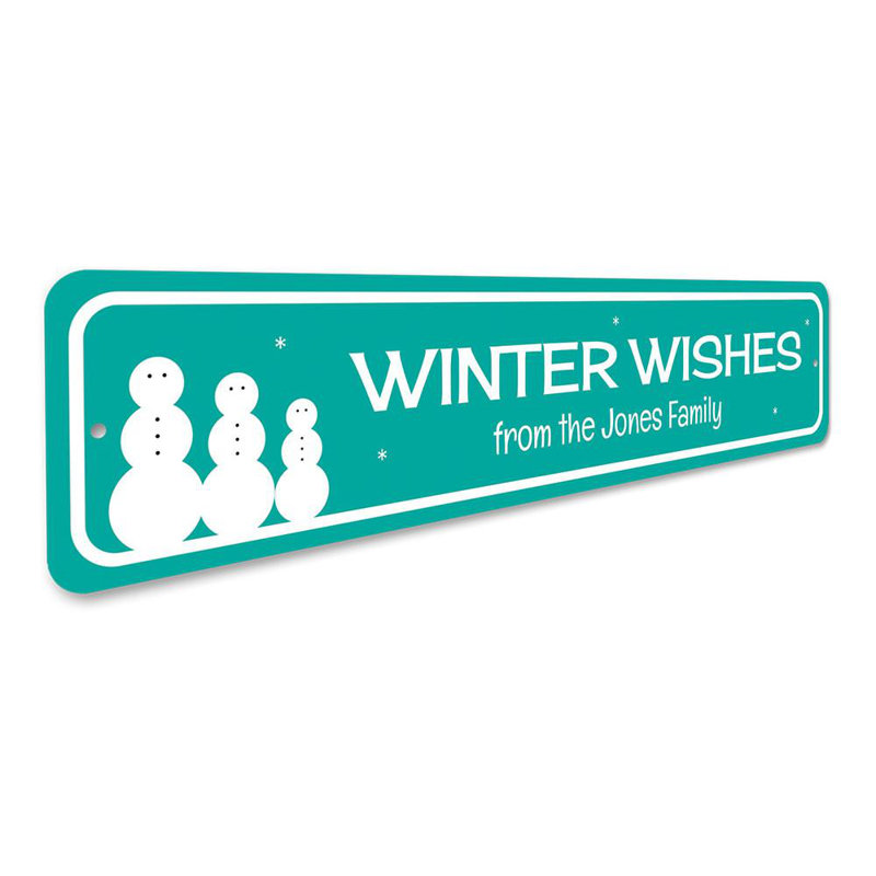 Plaque d'hiver «Winter Wishes», H 4 po x l 18 po x P 0,04 po