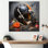 Casque de football américain rétro noir et orange II - Sport Football, art mural