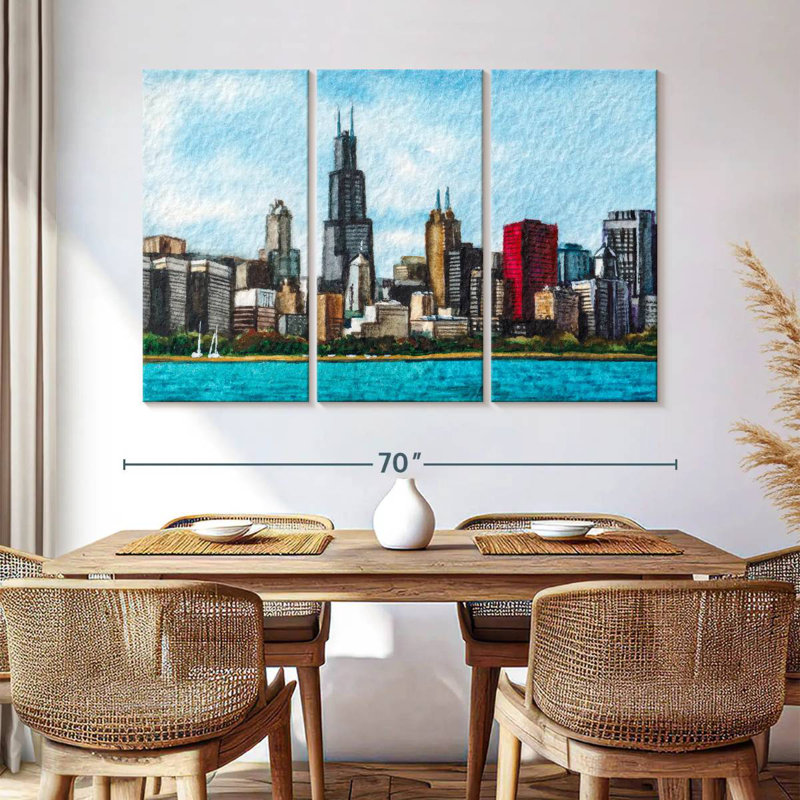 Sireci Chicago Skyline, 42" H x 65" W