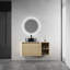 Meuble-lavabo mural 42 po avec lavabo d'art en céramique et 1 tablette de rangement, 2 portes à fermeture douce-761346259-760448623-760448622