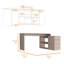 Bureau en L pour bureau à domicile, deux tablettes, armoire à une porte-499383239