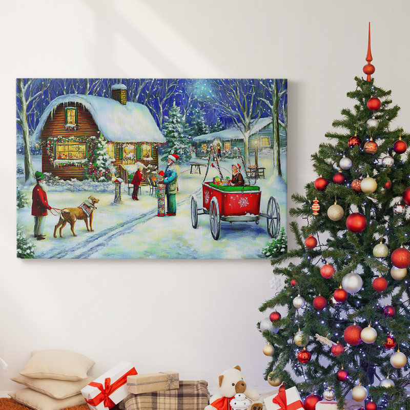 Christmas Holiday Arts - Toile tendue avec châssis XMA171581, H 32 po x l 48 po