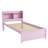 Twin Bed with Trundle and Storage Headboard, Bookshelf, Pink – Space-Saving Kids Bedroom Furniture