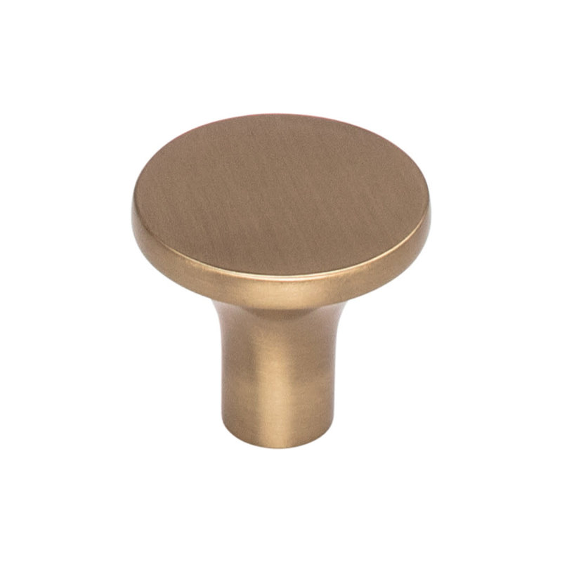 Marion 1" Diameter Round Knob, 1 1/4" Knob Diameter, Honey Bronze