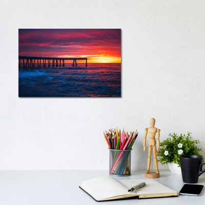 Sunset Magic At Pacifica Pier - Wall Art Print - Wrapped Canvas