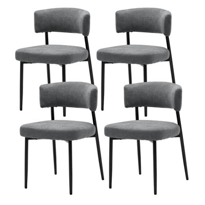 Curved Back Upholstered Dining Chair