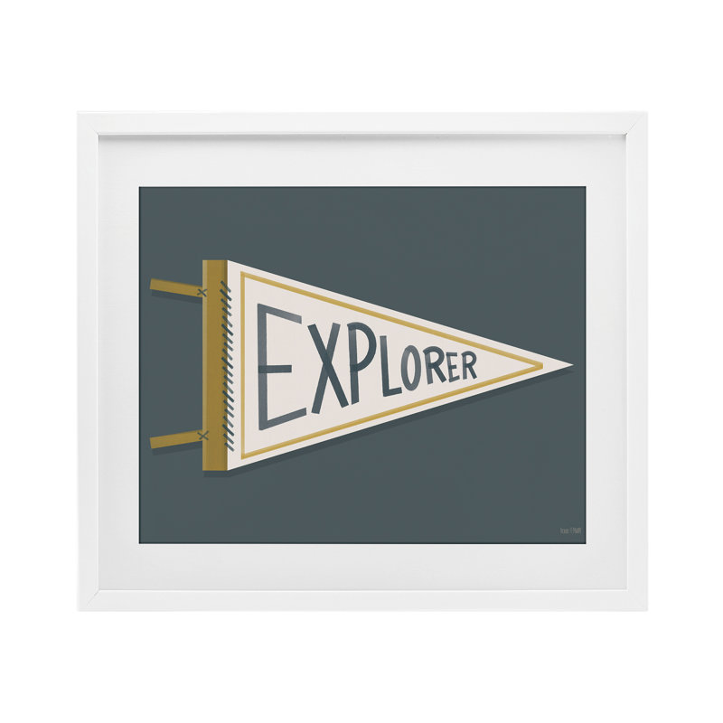 Impression rétro sous-verre Explorer sous-verre Explorer, conçue par House Fenway, 17 x 21, Coastal White Under Glass Framed