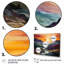 «Orange Teal Mountains Bold Landscape», reproduction d'art sur toile-183159793-183159787
