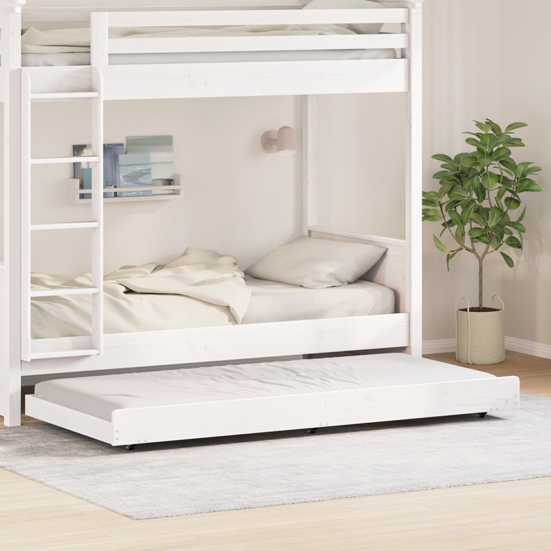 Bed Frame with Headboard Solid Pine Wood, Small Single (2'6), White