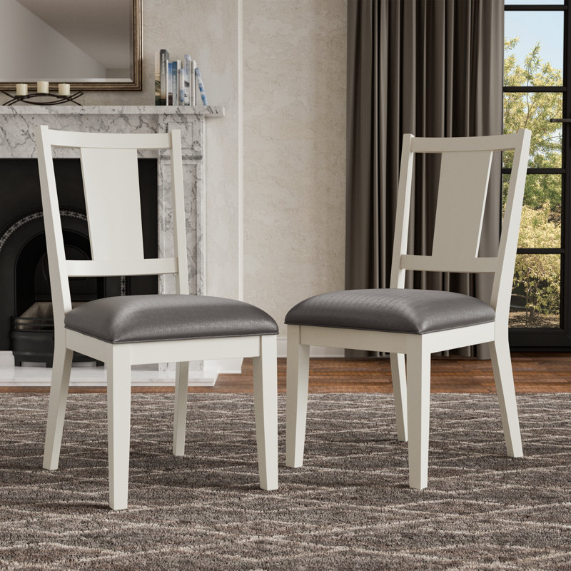 Athlyn Side Chairs, White, White Wood