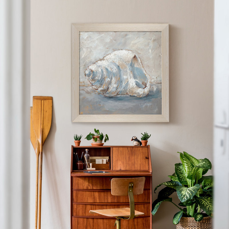 «Blue Shell Study IV», reproduction sur toile encadrée, H 35,5 po x l 35,5 po x P 1,5 po, Toile blanche encadrée