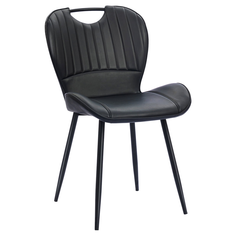 Chaises de salle à manger rembourrées Modern, Noir