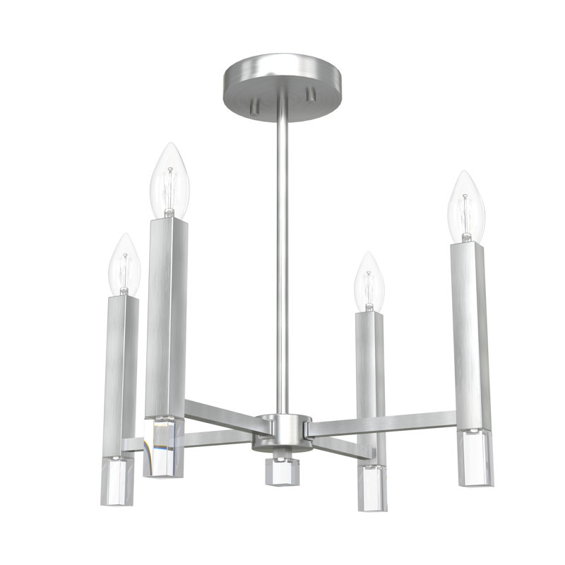 Hunter Sunjai 4 Light Pendant Ceiling Light Fixture, Brushed Nickel