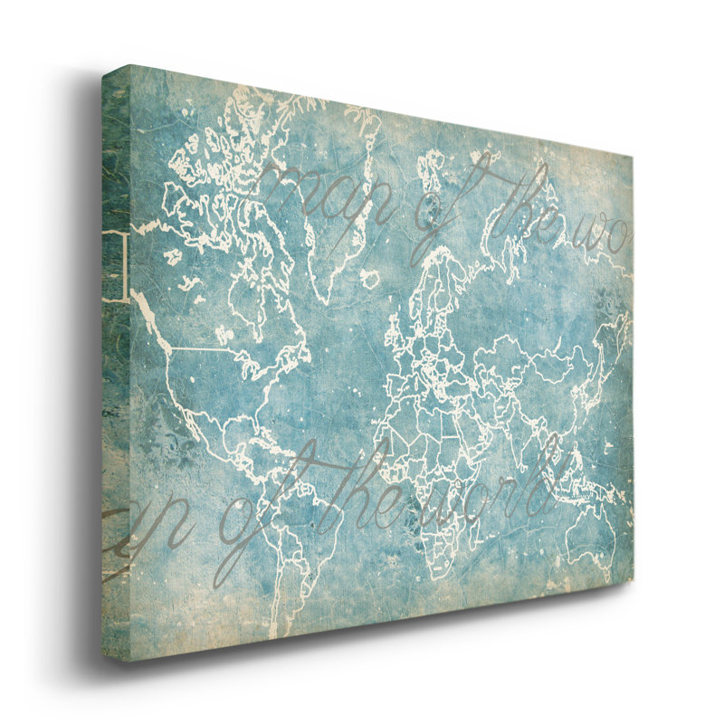 Carte de la lune - reproduction sur toile tendue, H 12 po x l 18 po x P 1,5 po