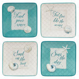 Ocean View Set of 4 Canape Plates