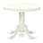 3 Piece Modern Dining Table Set Contains a Round Kitchen Table with Pedestal and 2 Gray Linen Fabric Parsons Dining Chairs, Linen White-194084088-194084089-244182758
