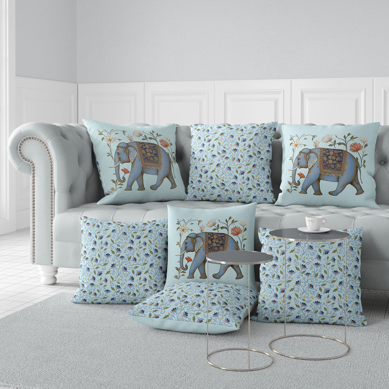 Coussin Jewel Elephant, 18 po x 18 po