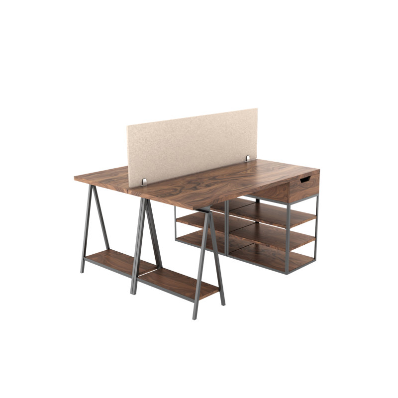 Panneau d'intimité de bureau acoustique monté, H 24 po x l 36 po x P 0,31 po, Sable
